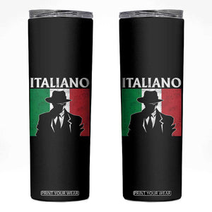 Italiano Italian Mafia Sicilian Gangster Italy Flag Skinny Tumbler TS11 Black Print Your Wear