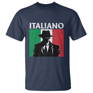Italiano Italian Mafia Sicilian Gangster Italy Flag T Shirt TS11 Navy Print Your Wear