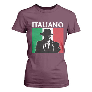 Italiano Italian Mafia Sicilian Gangster Italy Flag T Shirt For Women TS11 Maroon Print Your Wear