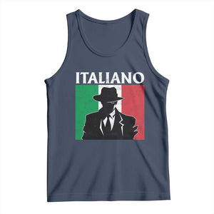 Italiano Italian Mafia Sicilian Gangster Italy Flag Tank Top TS11 Navy Print Your Wear