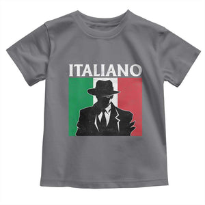 Italiano Italian Mafia Sicilian Gangster Italy Flag Toddler T Shirt TS11 Charcoal Print Your Wear