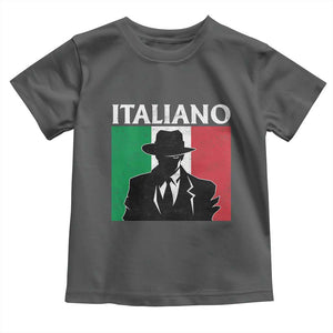 Italiano Italian Mafia Sicilian Gangster Italy Flag Toddler T Shirt TS11 Dark Heather Print Your Wear