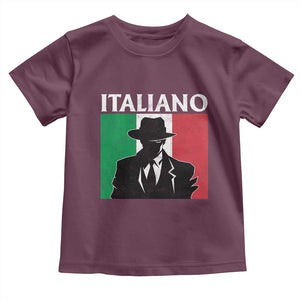 Italiano Italian Mafia Sicilian Gangster Italy Flag Toddler T Shirt TS11 Maroon Print Your Wear