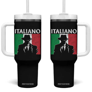 Italiano Italian Mafia Sicilian Gangster Italy Flag Tumbler With Handle TS11 One Size: 40 oz Black Print Your Wear