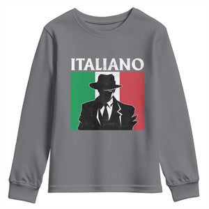 Italiano Italian Mafia Sicilian Gangster Italy Flag Youth Sweatshirt TS11 Charcoal Print Your Wear