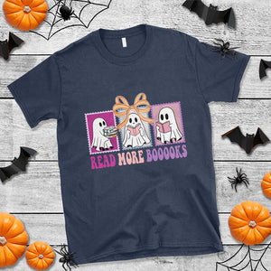 Halloween Teacher T Shirt Read More Boooooks Cute Ghost Reading Books TS11 Navy Print Your Wear