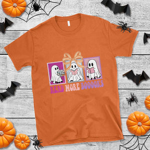 Halloween Teacher T Shirt Read More Boooooks Cute Ghost Reading Books TS11 Orange Print Your Wear