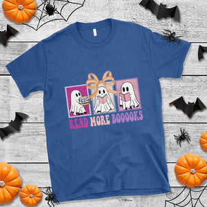 Halloween Teacher T Shirt Read More Boooooks Cute Ghost Reading Books TS11 Royal Blue Print Your Wear