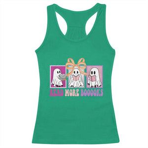 Halloween Teacher Racerback Tank Top Read More Boooooks Cute Ghost Reading Books TS11 Irish Green Print Your Wear