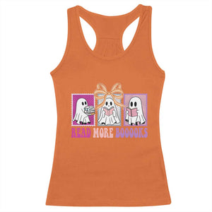 Halloween Teacher Racerback Tank Top Read More Boooooks Cute Ghost Reading Books TS11 Orange Print Your Wear
