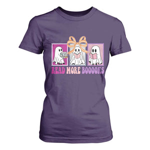 Halloween Teacher T Shirt For Women Read More Boooooks Cute Ghost Reading Books TS11 Purple Print Your Wear