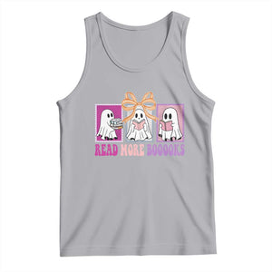 Halloween Teacher Tank Top Read More Boooooks Cute Ghost Reading Books TS11 Athletic Heather Print Your Wear