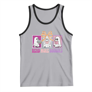 Halloween Teacher Tank Top Read More Boooooks Cute Ghost Reading Books TS11 Athletic Heather Black Print Your Wear