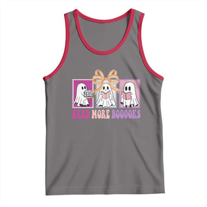 Halloween Teacher Tank Top Read More Boooooks Cute Ghost Reading Books TS11 Deep Heather Red Print Your Wear