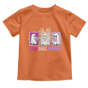 Halloween Teacher Toddler T Shirt Read More Boooooks Cute Ghost Reading Books TS11 Orange Print Your Wear