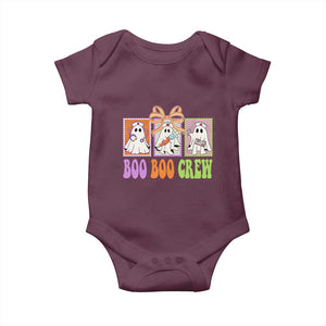 Halloween Nurse Baby Onesie Boo Boo Crew Cute Spooky Ghost TS11 Maroon Print Your Wear