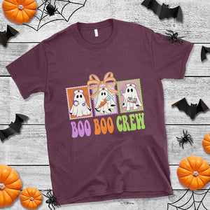 Halloween Nurse T Shirt Boo Boo Crew Cute Spooky Ghost TS11 Maroon Print Your Wear