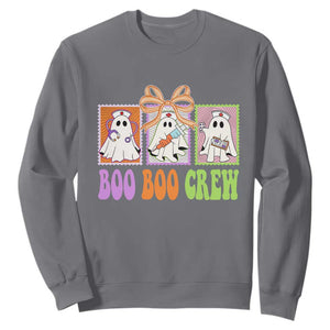 Halloween Nurse Sweatshirt Boo Boo Crew Cute Spooky Ghost TS11 Charcoal Print Your Wear
