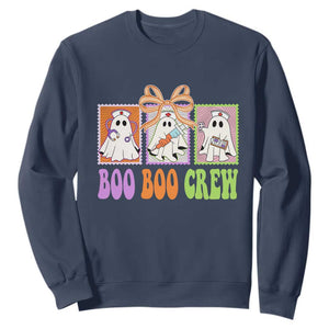 Halloween Nurse Sweatshirt Boo Boo Crew Cute Spooky Ghost TS11 Navy Print Your Wear