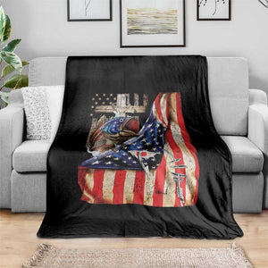 Fisherman Christian Fishing Vintage American Flag Throw Blanket TS11 Print Your Wear