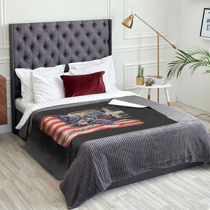 Fisherman Christian Fishing Vintage American Flag Throw Blanket TS11 Print Your Wear