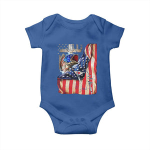 Fisherman Christian Fishing Vintage American Flag Baby Onesie TS11 Royal Blue Print Your Wear
