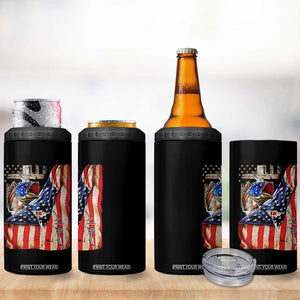 Fisherman Christian Fishing Vintage American Flag 4 in 1 Can Cooler Tumbler TS11 Print Your Wear