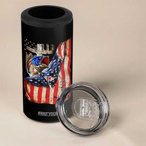 Fisherman Christian Fishing Vintage American Flag 4 in 1 Can Cooler Tumbler TS11 Print Your Wear