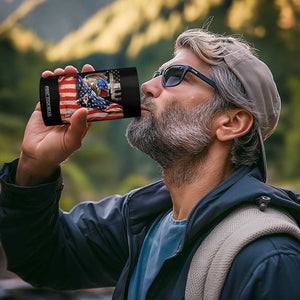 Fisherman Christian Fishing Vintage American Flag 4 in 1 Can Cooler Tumbler TS11 Print Your Wear