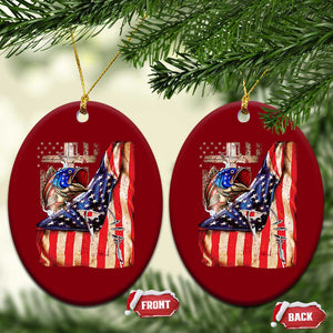 Fisherman Christian Fishing Vintage American Flag Ceramic Ornament TS11 Print Your Wear
