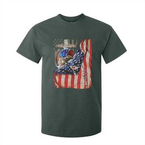 Fisherman Christian Fishing Vintage American Flag T Shirt For Kid TS11 Dark Forest Green Print Your Wear