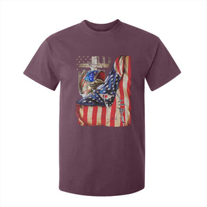 Fisherman Christian Fishing Vintage American Flag T Shirt For Kid TS11 Maroon Print Your Wear