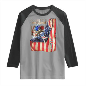 Fisherman Christian Fishing Vintage American Flag Raglan Shirt TS11 Sport Gray Black Print Your Wear
