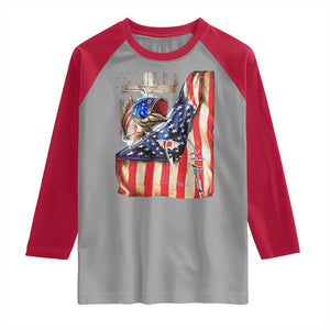 Fisherman Christian Fishing Vintage American Flag Raglan Shirt TS11 Sport Gray Red Print Your Wear