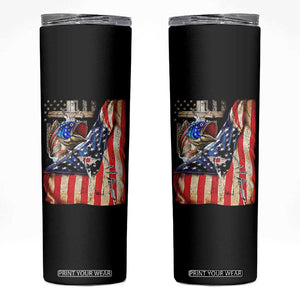 Fisherman Christian Fishing Vintage American Flag Skinny Tumbler TS11 Black Print Your Wear