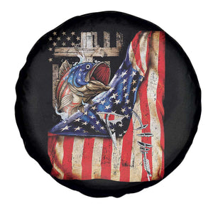 Fisherman Christian Fishing Vintage American Flag Spare Tire Cover TS11 Print Your Wear