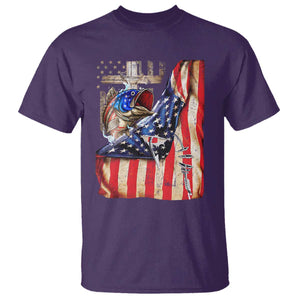 Fisherman Christian Fishing Vintage American Flag T Shirt TS11 Purple Print Your Wear