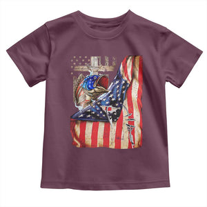 Fisherman Christian Fishing Vintage American Flag Toddler T Shirt TS11 Maroon Print Your Wear