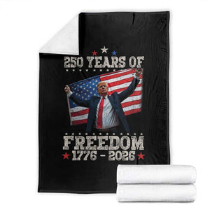 Trump 250th Anniversary Throw Blanket 250 Years Of Freedom Vintage USA Flag TS11 Black Print Your Wear