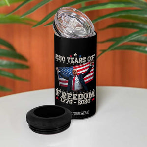 Trump 250th Anniversary 4 in 1 Can Cooler Tumbler 250 Years Of Freedom Vintage USA Flag TS11 Print Your Wear