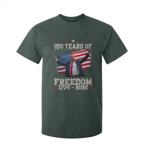 Trump 250th Anniversary T Shirt For Kid 250 Years Of Freedom Vintage USA Flag TS11 Dark Forest Green Print Your Wear