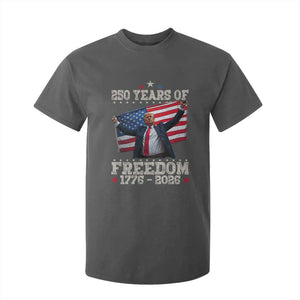 Trump 250th Anniversary T Shirt For Kid 250 Years Of Freedom Vintage USA Flag TS11 Dark Heather Print Your Wear