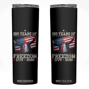 Trump 250th Anniversary Skinny Tumbler 250 Years Of Freedom Vintage USA Flag TS11 Black Print Your Wear
