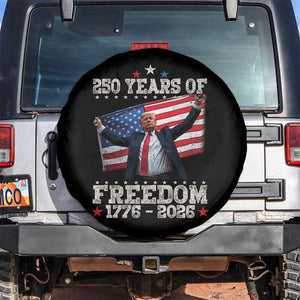 Trump 250th Anniversary Spare Tire Cover 250 Years Of Freedom Vintage USA Flag TS11 No hole Black Print Your Wear