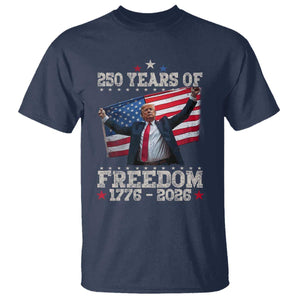 Trump 250th Anniversary T Shirt 250 Years Of Freedom Vintage USA Flag TS11 Navy Print Your Wear