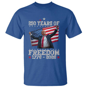 Trump 250th Anniversary T Shirt 250 Years Of Freedom Vintage USA Flag TS11 Royal Blue Print Your Wear