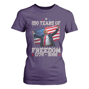 Trump 250th Anniversary T Shirt For Women 250 Years Of Freedom Vintage USA Flag TS11 Purple Print Your Wear