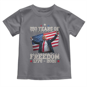 Trump 250th Anniversary Toddler T Shirt 250 Years Of Freedom Vintage USA Flag TS11 Charcoal Print Your Wear