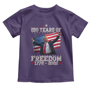 Trump 250th Anniversary Toddler T Shirt 250 Years Of Freedom Vintage USA Flag TS11 Purple Print Your Wear