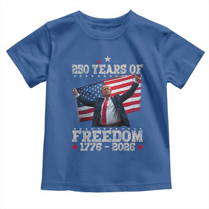 Trump 250th Anniversary Toddler T Shirt 250 Years Of Freedom Vintage USA Flag TS11 Royal Blue Print Your Wear